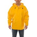 Tingley Weather-Tuff® Jacket, Size Men's Large, Storm Fly Front, Attached Hood, Yellow J33117.LG
